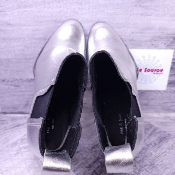 Rag & Bone Walker Leather Slip on Chelsea Ankle Boot Silver sz 35 Women's sz 5 - Picture 7 of 9